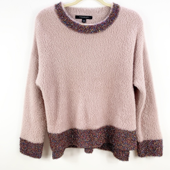 Andrew Marc Sweaters - Marc New York Mauve Metallic Sparkle Sweater Sz M